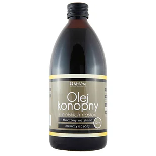 MyVita Olej konopny, zimno tłoczony, nieoczyszczony, 500 ml - Olej spożywczy - miniaturka - grafika 1