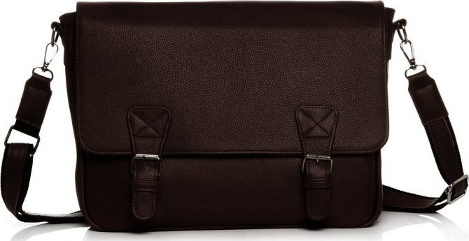 BRĄZOWA SKÓRZANA LISTONOSZKA MĘSKA TORBA NA RAMIĘ SOLOME MERLO