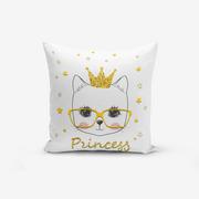 Poszewki na poduszki - Poszewka na poduszkę z domieszką bawełny Minimalist Cushion Covers Princess Cat Modern, 45x45 cm - miniaturka - grafika 1