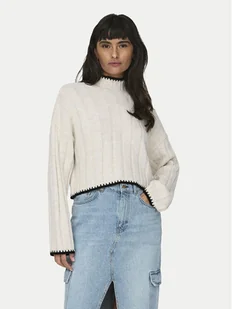 ONLY Sweter 15329963 Beżowy Regular Fit - Swetry damskie - miniaturka - grafika 1