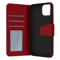 Etui i futerały do telefonów - iPhone 14 Pro Max Etui Skórzane etui Premium z uchwytem na kartę Funkcja stojaka wideo Czerwone - miniaturka - grafika 1