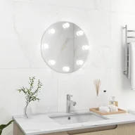 Lustra - Lustro ścienne z lampkami led, okrągłe, szklane kod: V-3078640 - miniaturka - grafika 1
