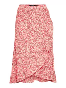 VERO MODA Damska spódnica Vmsara Gunna Hw Calf Skirt WVN, Irish Cream/Aop: sara, S - Spódnice - miniaturka - grafika 1