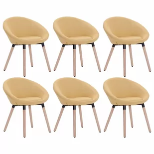 vidaXL Krzesła do jadalni, 6 szt., żółte, tapicerowane tkaniną - Krzesła - miniaturka - grafika 1