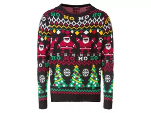 LIVERGY Sweter świąteczny męski z efektem LED (S (44/46), Ciemnoszary) - Swetry męskie - miniaturka - grafika 1