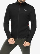 Bluzy sportowe męskie - Bluza bez kaptura Salewa Puez Waffle Hyb PL Jacket - black out - miniaturka - grafika 1
