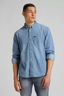 Koszule męskie - Męska Koszula Jeansowa Lee Riveted Shirt Frost Blue L66Iplmj-M - miniaturka - grafika 1