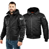 Odzież taktyczna i umundurowanie - Kurtka zimowa z kapturem Pit Bull Encino '23 - Czarna - miniaturka - grafika 1