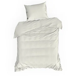 Pościel satynowa VERA 140x200 Eurofirany kremowa w prążki - Pościel - miniaturka - grafika 1