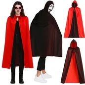 Stroje karnawałowe - Peleryna Dwustronna Czarodziej Wampir Drakula Strój Halloween Bal Dorośli - miniaturka - grafika 1