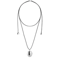 Naszyjniki - Otwierany srebrny owalny sekretnik na sznurku puzderko naszyjnik damski - Manoki - miniaturka - grafika 1