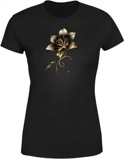Koszulka damska Złoty Kwiat subtelny elegancki t-shirt damski - Koszulki i topy damskie - miniaturka - grafika 1