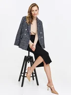 Spódnice - Ołówkowa spódnica z rozcięciami - miniaturka - grafika 1