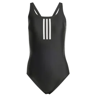 adidas Damski strój kąpielowy z 3 paskami z gumową grafiką, 30, Czarny, 152 - Stroje kąpielowe - miniaturka - grafika 1