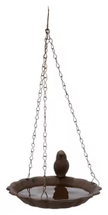 Miseczka na wodę/basen dla ptaków, podwieszana, żeliwo, 250 ml/o 16 cm, brązowa - Akcesoria dla ptaków - miniaturka - grafika 1