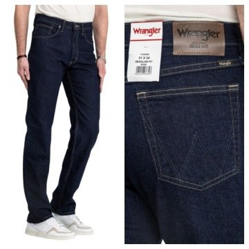 Spodnie Jeansowe Męskie Wrangler Regular Fit Niebieski Prosty Dżins W34 L32