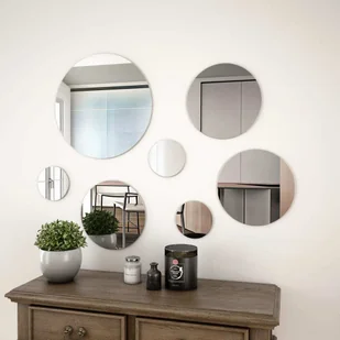 vidaXL 7-częściowy zestaw luster ściennych z okrągłym szkłem - Lustro ścienne - Lustro ścienne - Zestaw luster - Zestawy luster - Lustra - miniaturka - grafika 1