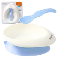 Miseczki i talerzyki dla dzieci - Babyono Plastikowa Miseczka Z Przyssawką I Łyżeczką 230 ml 6m+ - miniaturka - grafika 1
