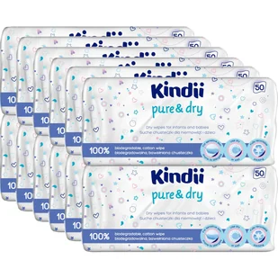 12 X Kindii Chusteczki Suche Biodegradowalne 50 Szt - Chusteczki nawilżane - miniaturka - grafika 1