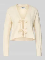 Swetry damskie - Kurtka z dzianiny o kroju regular fit z mieszanki wiskozy model ‘FIA’ - miniaturka - grafika 1