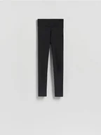 Spodnie damskie - Reserved - Gładkie legginsy - czarny - miniaturka - grafika 1