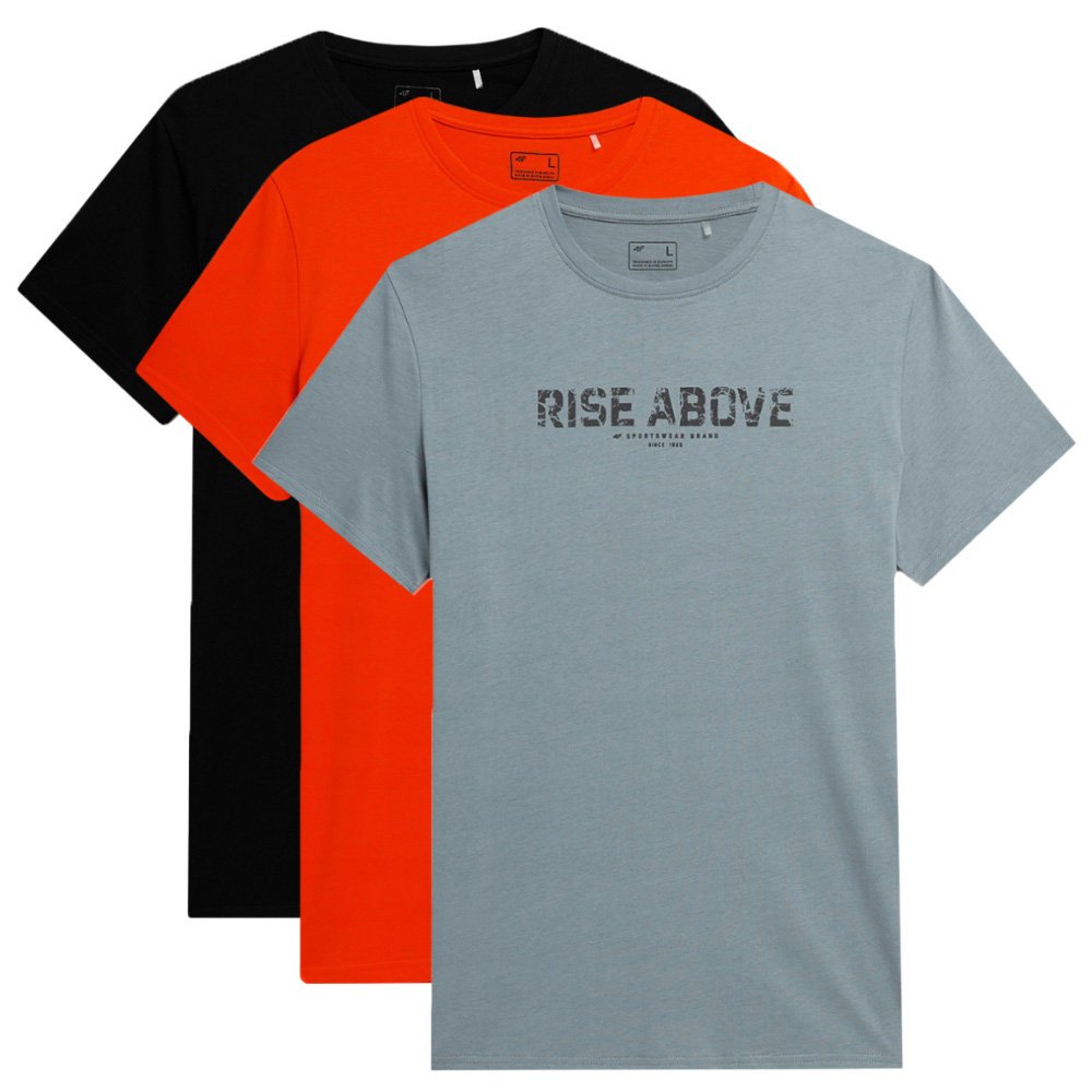 4F Koszulka Męska T-shirt TTSHM488 Bawełniana 3 Sztuki Rozmiar M