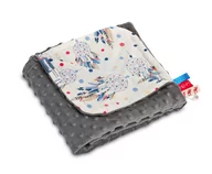 Koce i narzuty dla dzieci - Sensillo Lekki Kocyk Minky 75 x 100 Grafit Łapacze Snów SILLO-4307 - miniaturka - grafika 1