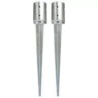 Akcesoria do ogrodzeń - Vida Kołki gruntowe 2 szt. srebrne 10x76 cm stal galwanizowana V-145431 - miniaturka - grafika 1