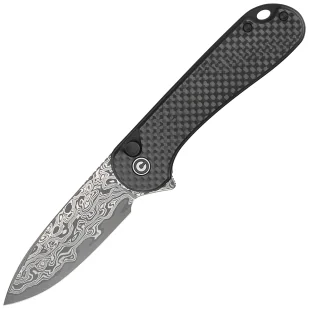 Nóż składany Civivi Button Lock Elementum II Carbon Fiber / Black G10, Damascus (C18062PB-DS1) - Noże - miniaturka - grafika 1