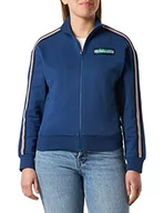 Kurtki damskie - Love Moschino Zippered, Customized with Striped Tape Along Shoulders Sleeves And Logo Patch On Left Chest. Kurtka damska, niebieski, 34 - miniaturka - grafika 1