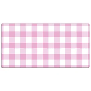 Podkładka na biurko z nadrukiem Różowa geometryczna kratka 120x60 cm - Podkładki na biurko - miniaturka - grafika 1