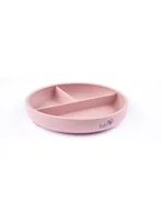 Miseczki i talerzyki dla dzieci - Baby in world Talerzyk silikonowy z przyssawką Powder Rose - miniaturka - grafika 1