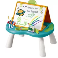 Zabawki interaktywne dla dzieci - Tablica Edukacyjna Kredowa Dwustronna Stolik + Gry Planszowe Kreda Pisaki - miniaturka - grafika 1