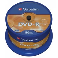 Nośniki danych - Verbatim Dysk DVD-R 4,7GB 16x 50 szt 43548) - miniaturka - grafika 1