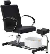 Fotele kosmetyczne - Fotel kosmetyczny do pedicure Luis z masażerem stóp do salonu spa czarny - miniaturka - grafika 1