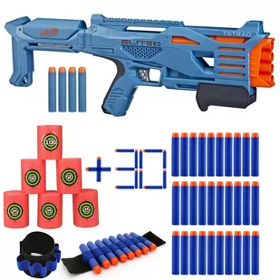 Nerf Elite 2.0 Tetrad QS-4 F5026 + Piankowe Cele + 30 Strzałek + Opaska na 8 strzałek - Zabawki militarne - miniaturka - grafika 1
