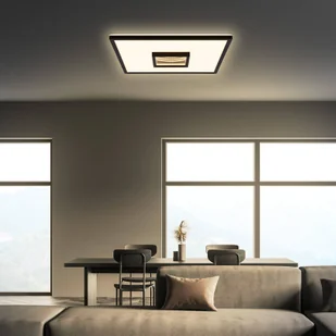 Briloner Lampa sufitowa LED Toro, czarna, 42x42 cm, tworzywo sztuczne - Lampy sufitowe - miniaturka - grafika 1