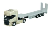 Samochody i pojazdy dla dzieci - WELLY SCANIA V8 R730 ZŁOTY + LAWETA 1:64 68025 - miniaturka - grafika 1