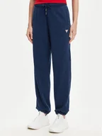Spodnie sportowe damskie - Guess Jeans Spodnie dresowe W5YB65 KCXQ1 Granatowy Regular Fit - miniaturka - grafika 1
