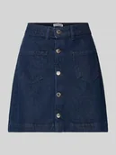 Spódnice - Spódnica jeansowa o linii A z czystej bawełny model ‘AMAZING’ - miniaturka - grafika 1