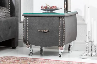 Invicta Interior Stolik nocny extravagancia 45 cm antyczny szary 39356 - Szafki nocne - miniaturka - grafika 1