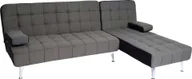 Sofy i kanapy - Sofa rozkładana HWC-K22, narożnik rozkładany, powierzchnia spania lewa/prawa 236cm ~ tkanina/tekstylia ciemnoszary, czarny - miniaturka - grafika 1