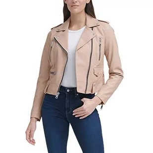 Levi's Damska sztuczna skóra współczesna asymetryczna kurtka motocyklowa (standardowa i plus), biszkotti, XXL - Odzież motocyklowa - miniaturka - grafika 1