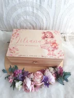 Pamiątka Chrztu Świętego - POJEMNIK NA ZABAWKI kuferek dekoracja pokoju metryczka - miniaturka - grafika 1