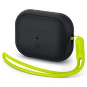 Etui do tabletów - Spigen Silicone Fit Strap Apple Airpods Pro 1 / 2 Black/Phantom Green - miniaturka - grafika 1