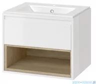 Szafki łazienkowe - Excellent Tuto szafka wisząca z umywalką 60x50x45 cm biały dąb MLEX.0101.600.WHBL/CEEX.3617.600.WH - miniaturka - grafika 1