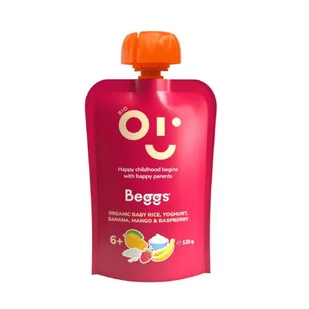 Beggs BIO Baby ryż z jogurtem, bananem, mango i malinami 6+, 120g -> Wysyłka 8,90 - odbiór w Żabce - Desery dla dzieci - miniaturka - grafika 1