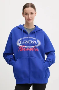 Under Armour bluza Project Rock damska kolor niebieski z kapturem z nadrukiem 1389701 - Bluzy damskie - miniaturka - grafika 1