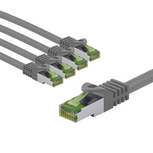 goobay 66114 CAT8.1 kabel sieciowy w zestawie 5 szt. / kabel krosowy ekranowany S/FTP/CU Ethernet, PiMF, LSZH, OFC/Cat 8.1 kabel z 40 Gbits/szary / 5 x 5 m - Kable miedziane - miniaturka - grafika 1