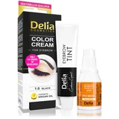 Akcesoria i kosmetyki do stylizacji brwi - Delia Cosmetics Argan Oil farbka do brwi odcień 1.0 Black 15 ml - miniaturka - grafika 1